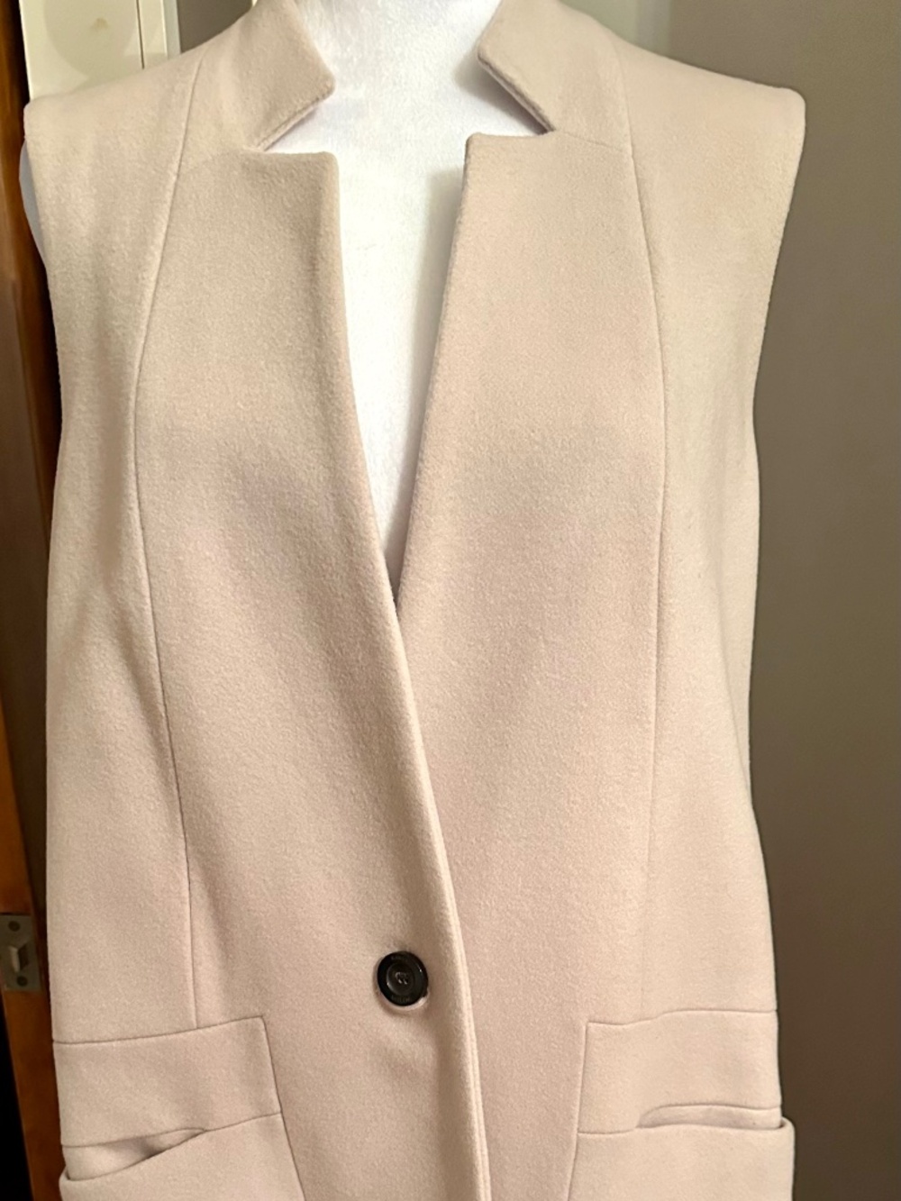 Karen Millen cream wool vest coat size US 8 #fall coat #designer